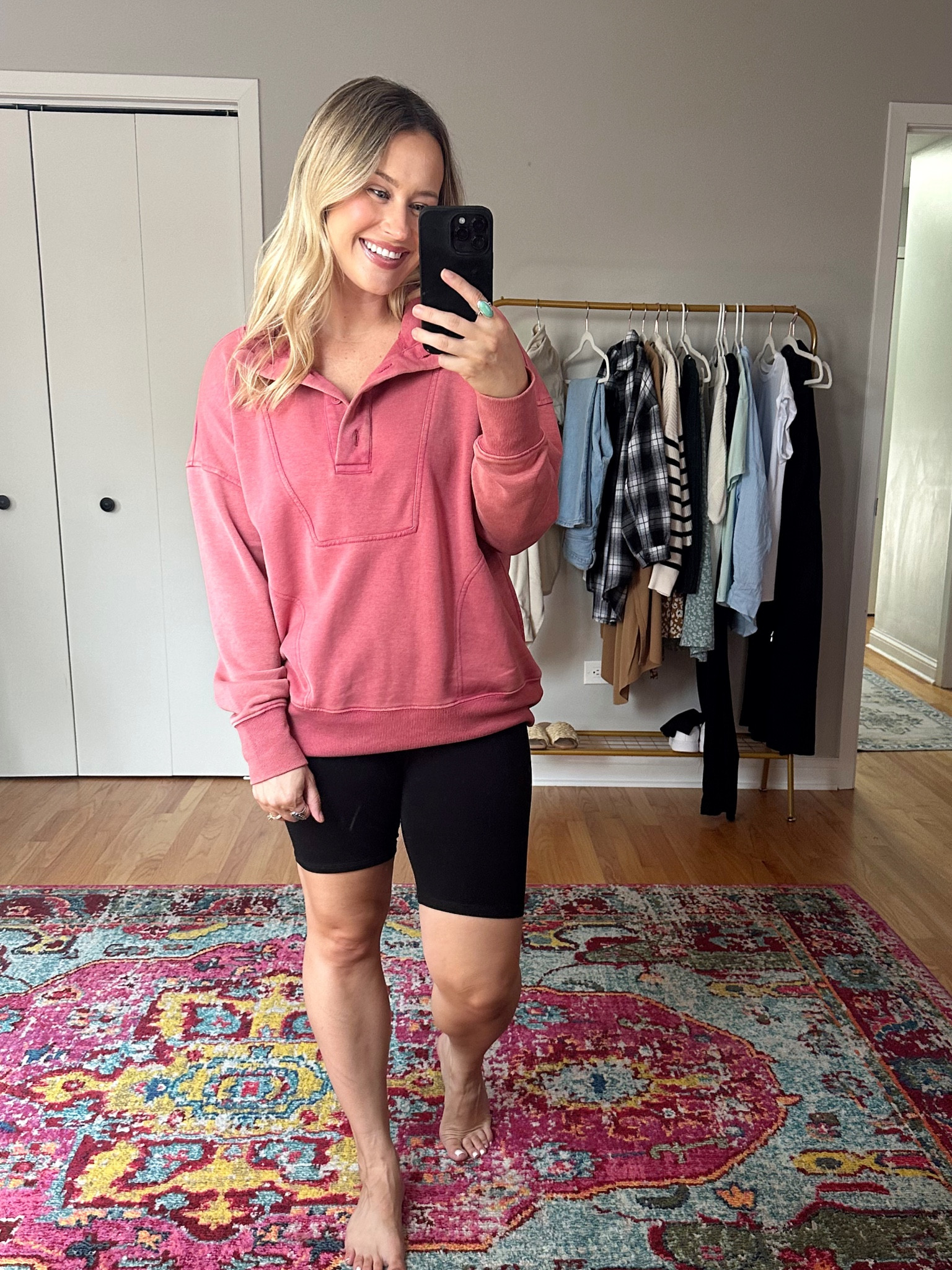 The perfect Wal mart find for fall! This oversized sweatshirt is under $20, also linked my favorite bike shorts #earlfalloutfit #oversizedsweatshirt #walmartfimds 

#LTKfitness #LTKstyletip #LTKunder50