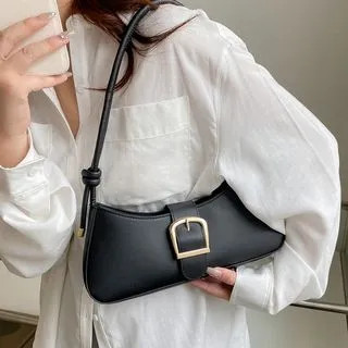 Wanttle - Buckled Faux Leather Shoulder Bag | YesStyle | YesStyle Global