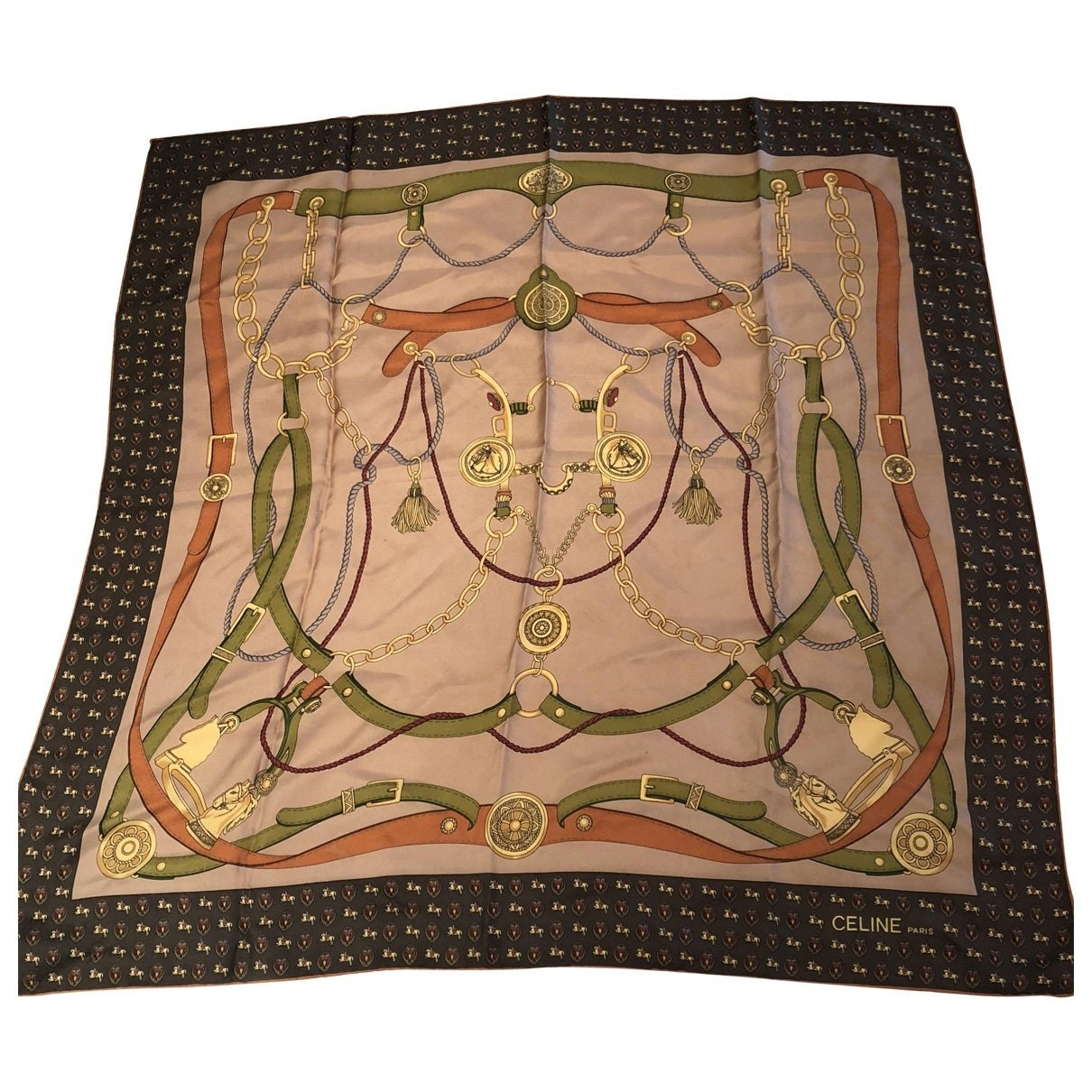 Celine Beige Silk scarf for Women | Vestiaire Collective (Global)