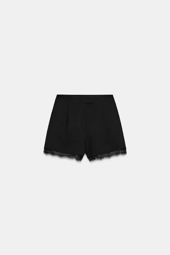 LACE-TRIMMED BERMUDA SHORTS | Zara DE