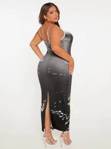 SHEIN SXY Plus Water and Body Heat Map Print Bodycon Dress SKU: sf2209191124065550(100+ Reviews)$... | SHEIN