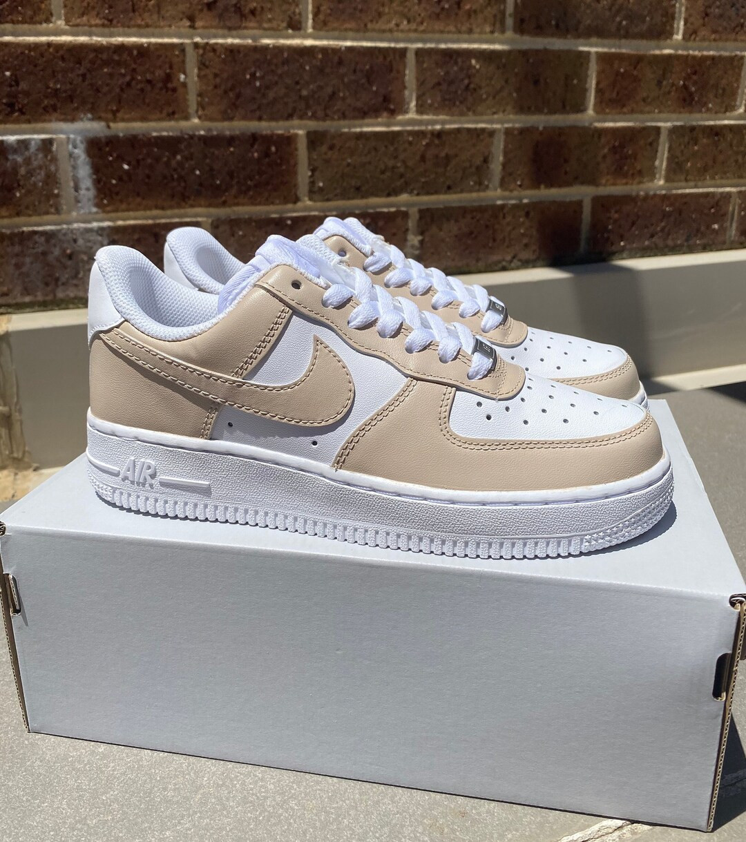 Custom Sneakers Air Force Soft Brown | Etsy (US)