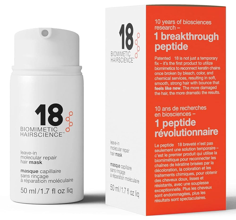 Peptide 18 Leave-In Molecular Hair Mask, Repairs Dry or Damaged Hair, Reverse Hair Damage from Bl... | Amazon (US)