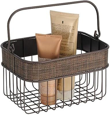 mDesign Metal Woven Storage Basket Bin with Handle for Organizing Hand Soaps, Body Wash, Shampoos... | Amazon (US)