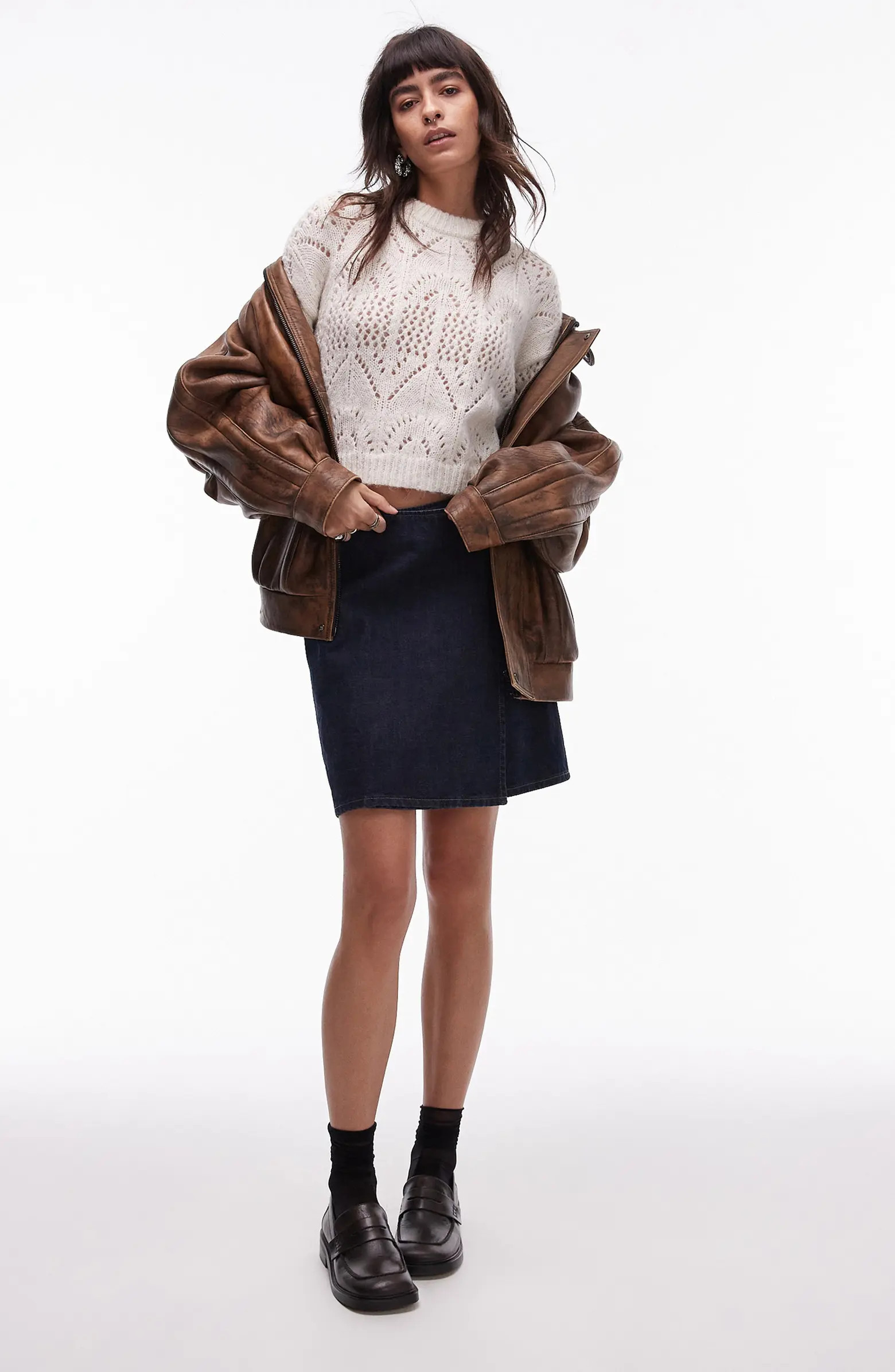 Topshop Pointelle Crewneck Sweater | Nordstrom | Nordstrom