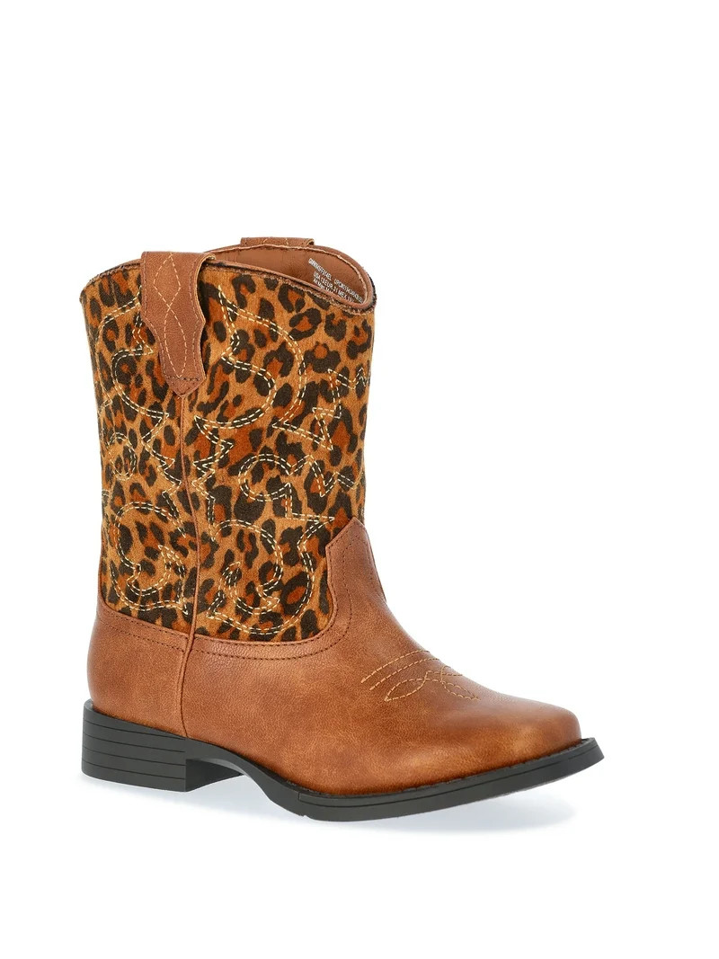 Wonder Nation Toddler Girls Leopard Western Cowgirl Boots | Walmart (US)