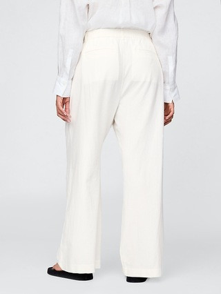 365 High Rise Linen-Blend Trousers | Gap (CA)