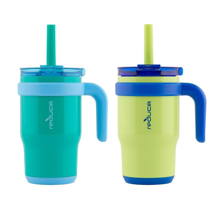 Reduce 14oz 2pk Coldee Kids' Mugs with Spill-Proof Straw | Target