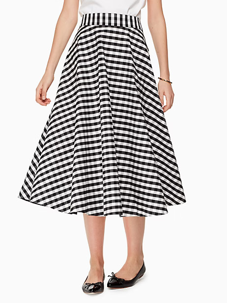 Kate Spade Gingham Circle Skirt, Black - Size 0 | Kate Spade (US)
