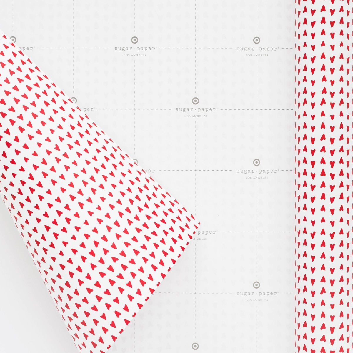 25 sq ft Red Hearts Gift Wrap White - Sugar Paper™ + Target | Target
