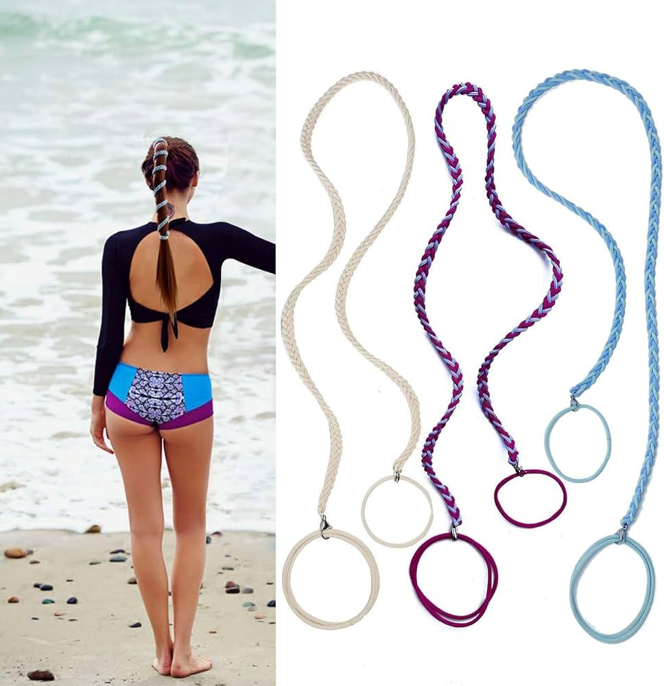 3 Packs 25" Elastic Hair Ties Ponytail Holders, Colorful Sports Hair Bands, Spiral Long Pony Tail... | Amazon (US)