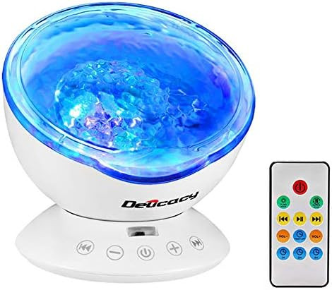 Ocean Wave Projector,Delicacy 12 LED Remote Control Undersea Lamp 7 Color Changing Music Player N... | Amazon (US)