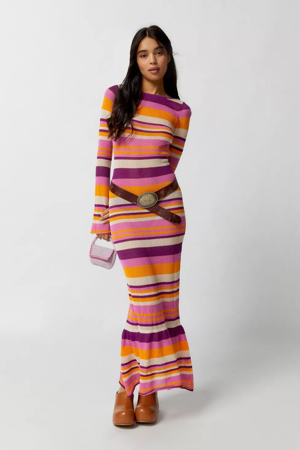 Another Girl Sienna Knit Stripe Maxi Dress | Urban Outfitters (US and RoW)