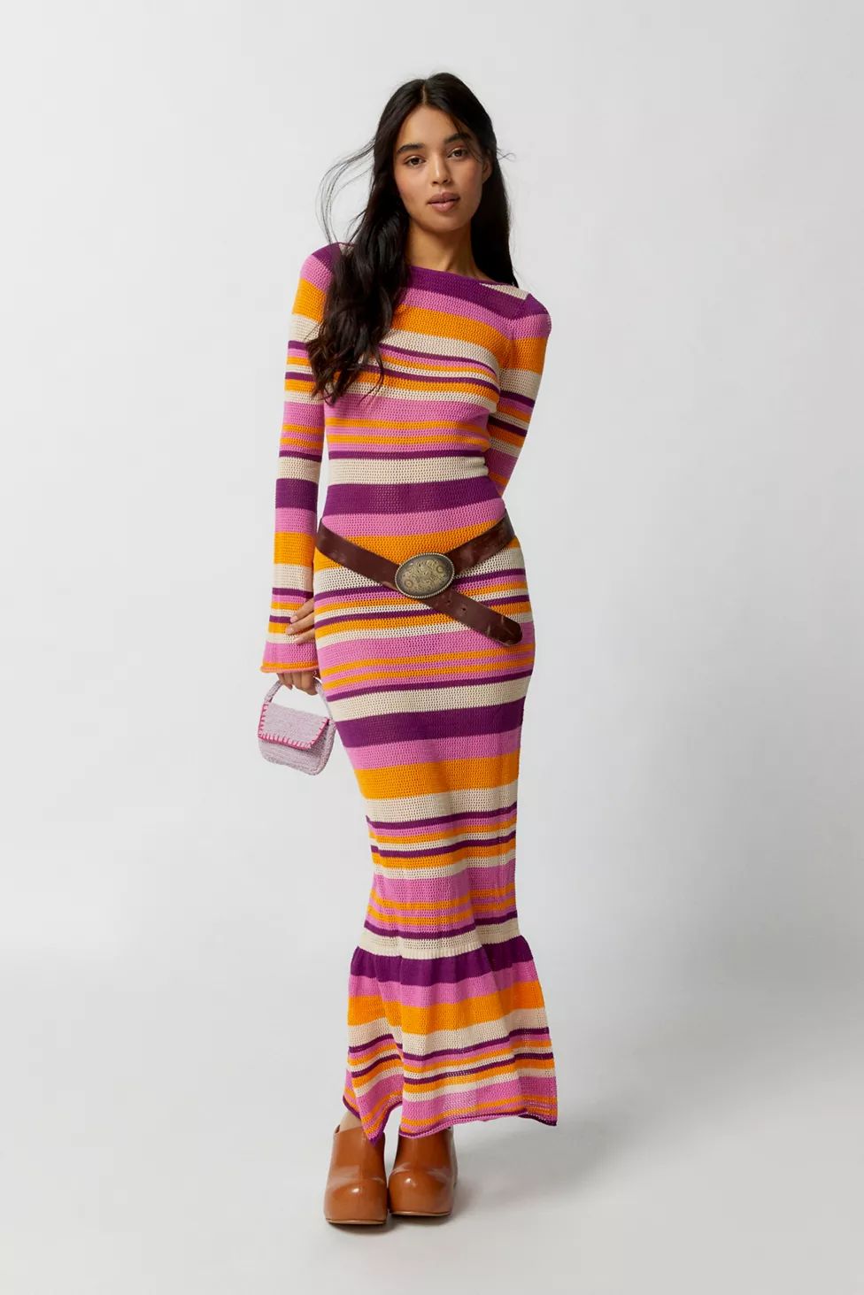 Another Girl Sienna Knit Stripe Maxi Dress | Urban Outfitters (US and RoW)