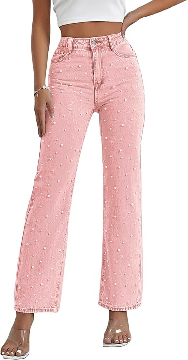 Kedera Women's High Waisted Jeans Boyfriend Baggy Wide Straight Leg Casual Denim Pants Trousers | Amazon (US)