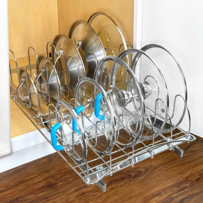 LYNK PROFESSIONAL® Pull Out Pot Lid and Cookie Sheet Organizer Rack for Cabinet - 14W x 21D, Chrome | Wayfair North America