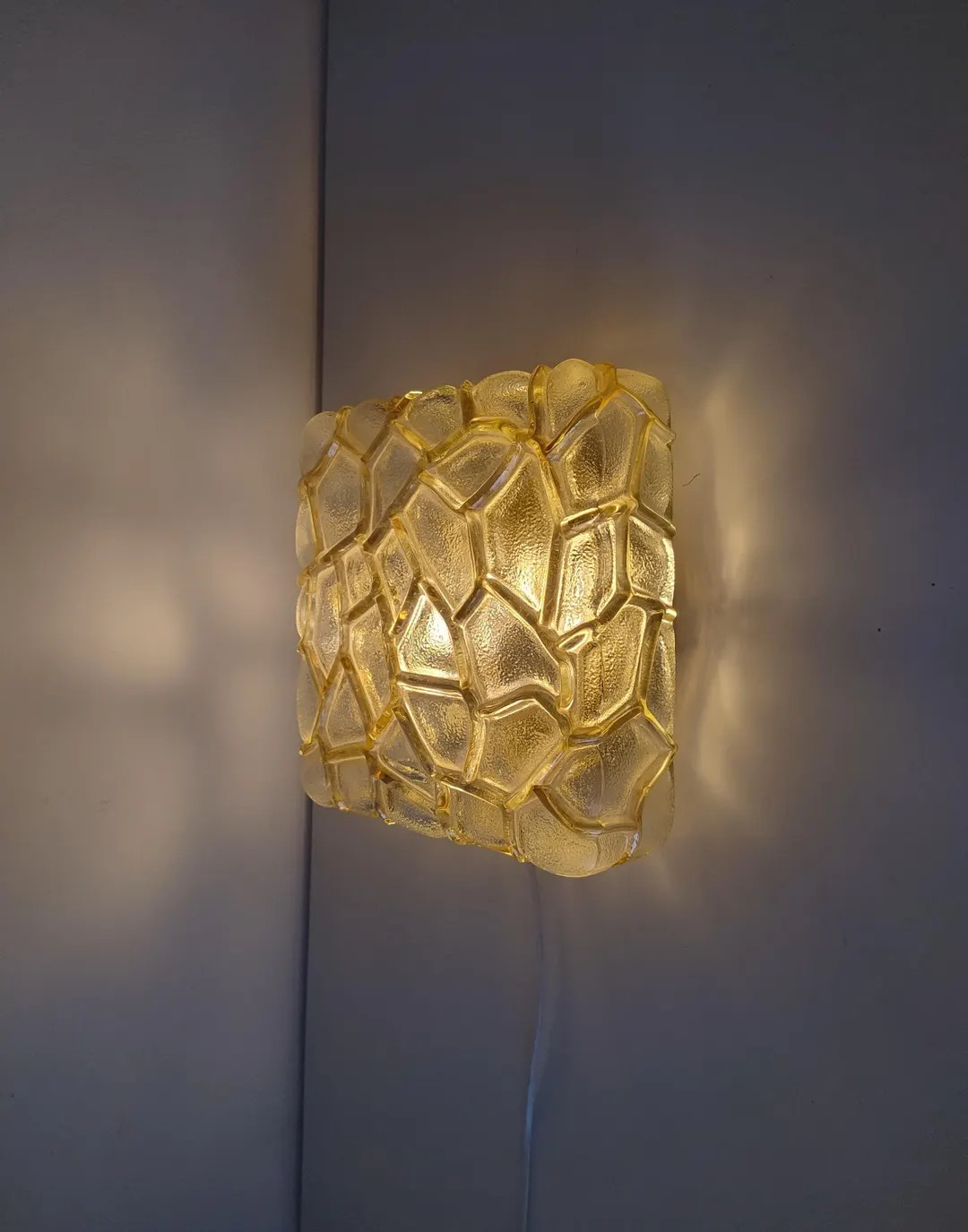 Huge Mid Century Bubble Glass Wall or Ceiling Lamp/ Vintage Glass Flush Mount/ Vintage Amber Text... | Etsy (US)