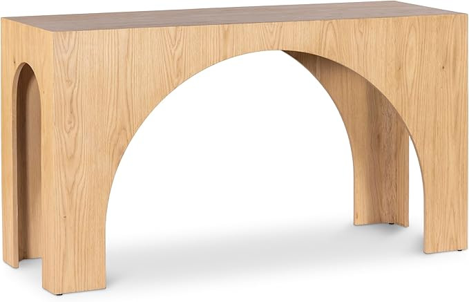 Meridian Furniture 273Oak-T Arch Collection Art Deco Console Table with Solid Oak Wood, Natural O... | Amazon (US)