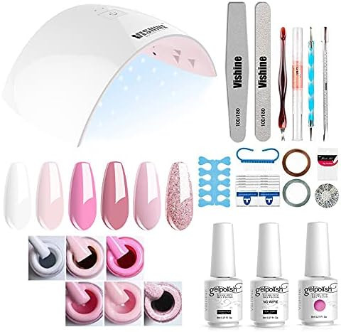 Gel Nail Polish Starter Kit - 6 Colors Gel Polish Set Base Top Coat, 36W LED Nail Dryer Lamp with... | Amazon (US)