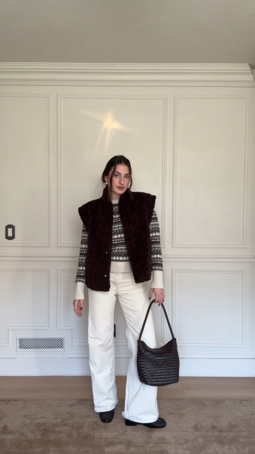 love me a fair isle sweater!! it’s merino wool too 😌

#fairislesweater #brownoutfit #creamjeans #brownloafers #bananarepublic #brownvest #lamarque 

#LTKgrwm #LTKootd #LTKHoliday