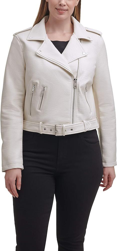 Levi's Women's Faux Leather Belted Motorcycle Jacket (Standard and Plus Sizes) | Amazon (US)