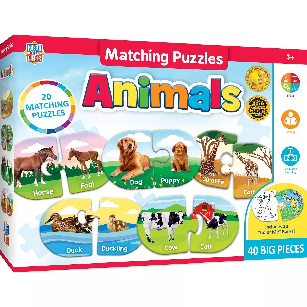 MasterPieces Kids Games - Educational Animals Matching Puzzle Matching Game | Target