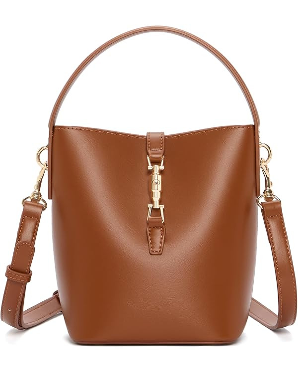 BOSTANTEN Small Bucket Bag for Women Crossbody Bags Trendy Vegan Leather Shoulder Purses Designer... | Amazon (US)