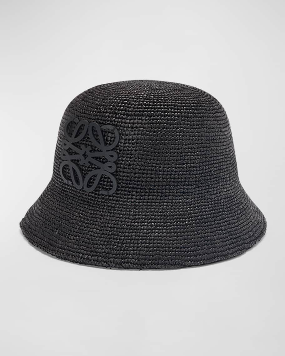 Loewe Anagram Raffia Bucket Hat | Neiman Marcus