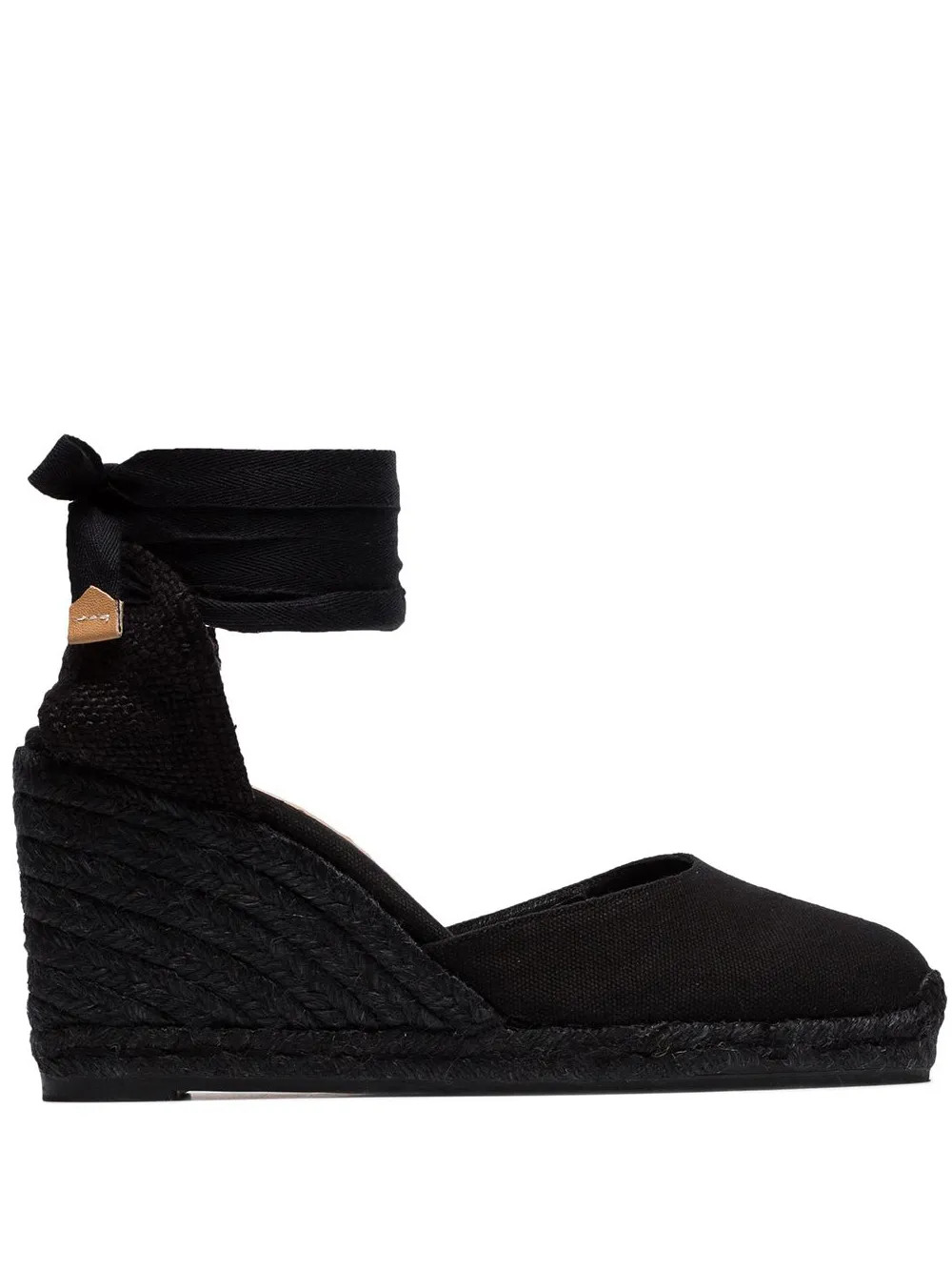 Castañer Carina 80 ankle-tie wedge sandals - Black | Farfetch Global