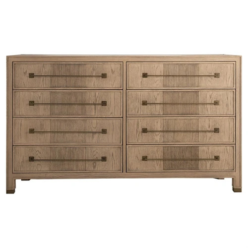 Jordan Modern Classic Cerused Natural Oak Double Dresser | Kathy Kuo Home