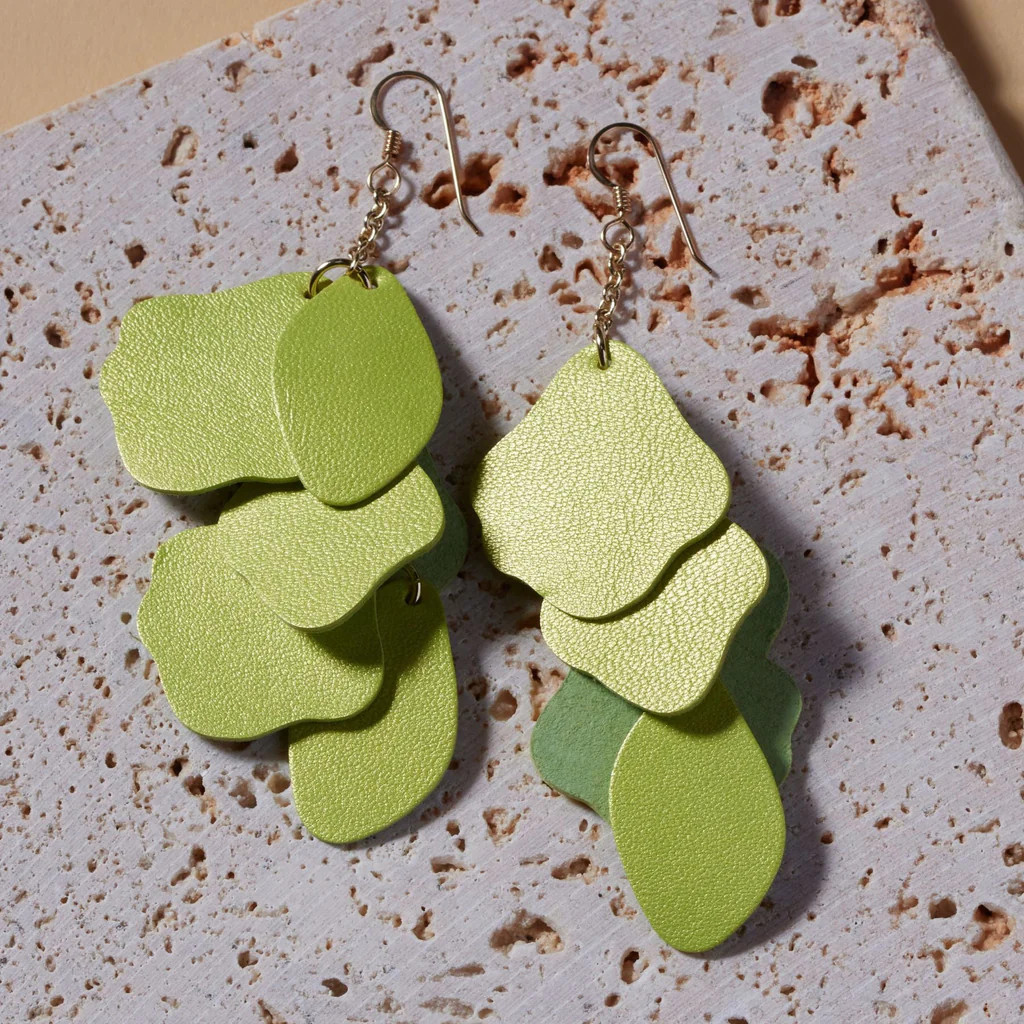Kiwi Shimmer Florence | Nickel and Suede
