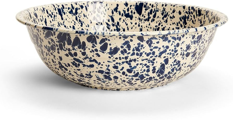 Crow Canyon Home Splatter Enamelware Small Basin, Navy & Cream | Amazon (US)
