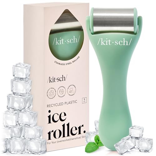 Kitsch Ice Roller for Face – Stainless Steel Ice Face Roller to Reduce Puffiness, Redness & Headaches – Cooling Facial Roller for Skin Care, Irritation Relief & Spa-Like Experience at Home - Mint | Amazon (US)