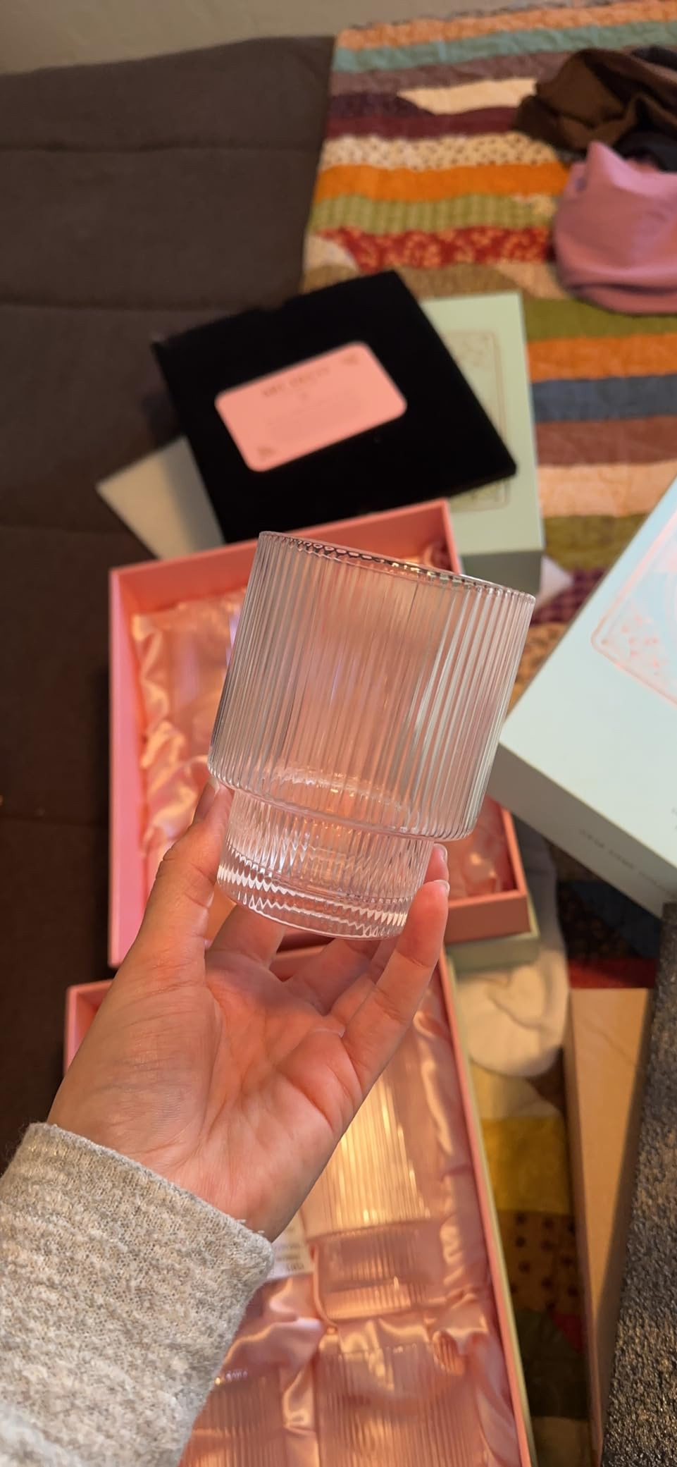 GLASSIQUE CADEAU Vintage Art Deco Ribbed Lowball Cocktail Glasses | Set of 4 | 12 oz Crystal Doub... | Amazon (US)