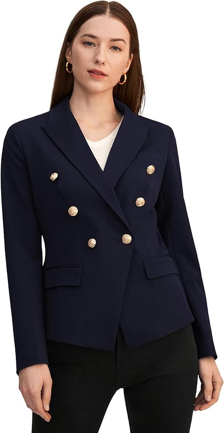 LilySilk Classic Double Breasted Blazer for Women with Soft Silk Lining, Business & Causal Style ... | Amazon (US)