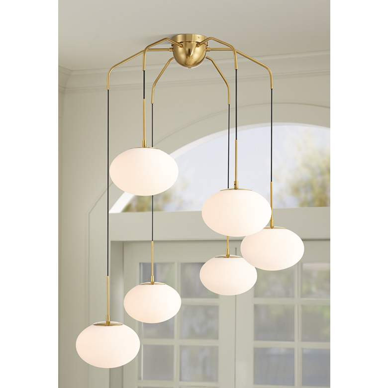 Possini Euro Graham 36" Wide Gold 6-Light Chandelier - #0312K | Lamps Plus | Lamps Plus
