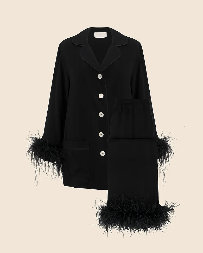 SLEEPER party pajama set with detachable feathers | J. Crew US