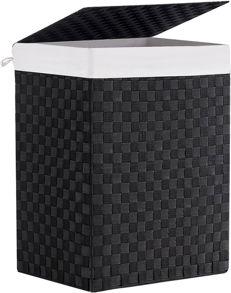 Handwoven Laundry Basket Hamper with Removable Liner Bag and Lid, Collapsible Clothes Hamper with... | Amazon (US)