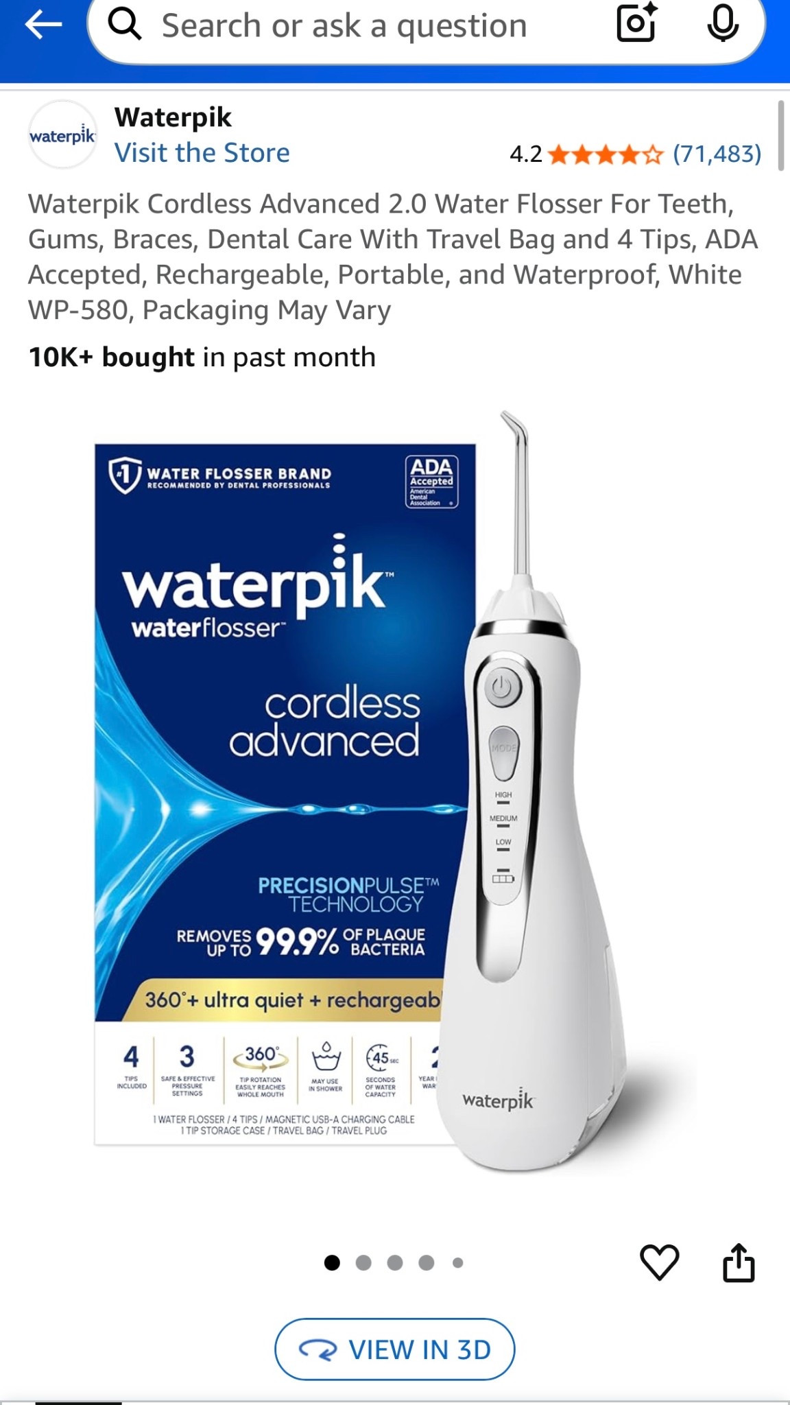 The Original WaterPik water flosser, trust me, don’t try to skip and get an off brand! #amazonprimeday #amazonprimedaydeals #waterpik #waterflosser 

#LTKSaleAlert #LTKFindsUnder100 #LTKHalloween