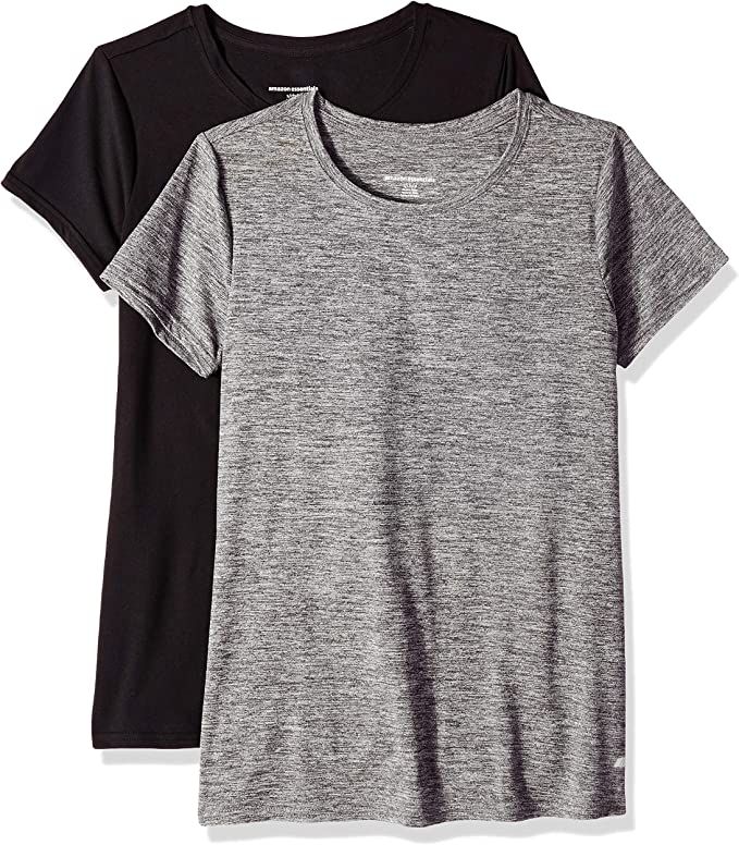 Amazon Essentials Women's Tech Stretch Short-Sleeve Crewneck T-Shirt, Pack of 2 | Amazon (US)