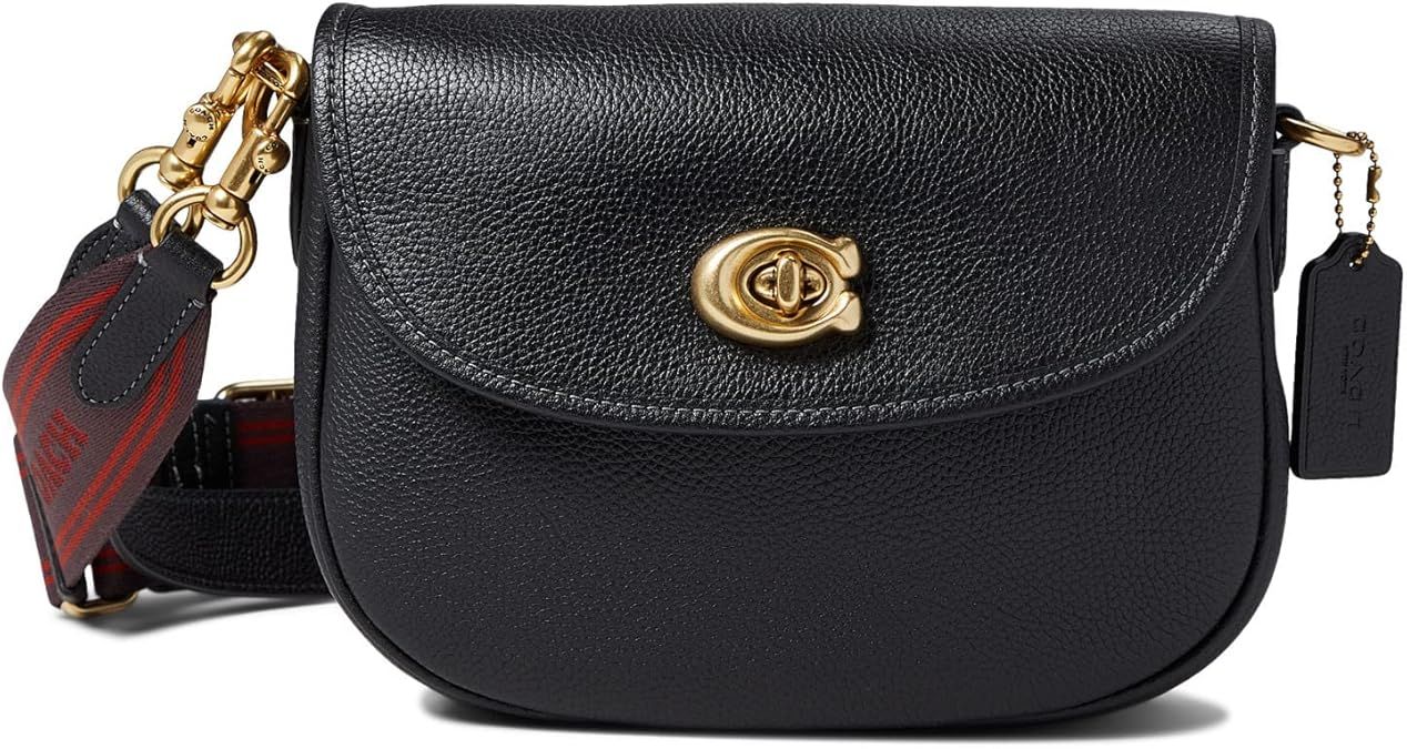 COACH Polished Pebble Leather Willow Saddle Bag | Amazon (US)