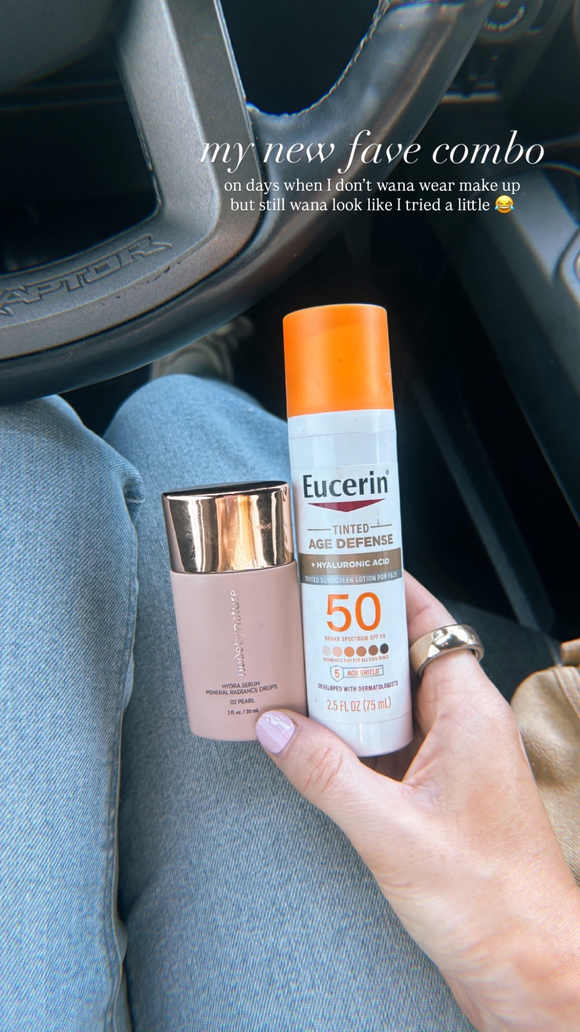 my new fave “foundation” combo on days when I don’t feel like wearing make up but still wana look like I tried at least a little!
*I just do about 2ish drops of the radiance serum!

Eucerine age defense tinted sunscreen
Nude by nature  radiance drops
Nude by nature dewy blush

#LTKBeauty #LTKgrwm #LTKmomlife