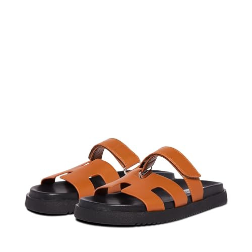 Steve Madden Women's Mayven Slide Sandal, Cognac Leather, 7.5 | Amazon (US)