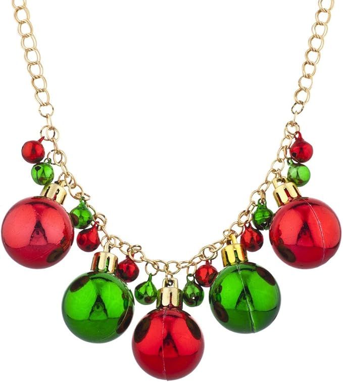Lux Accessories Christmas X-Mas Holiday Jingle Bells Necklace | Amazon (US)