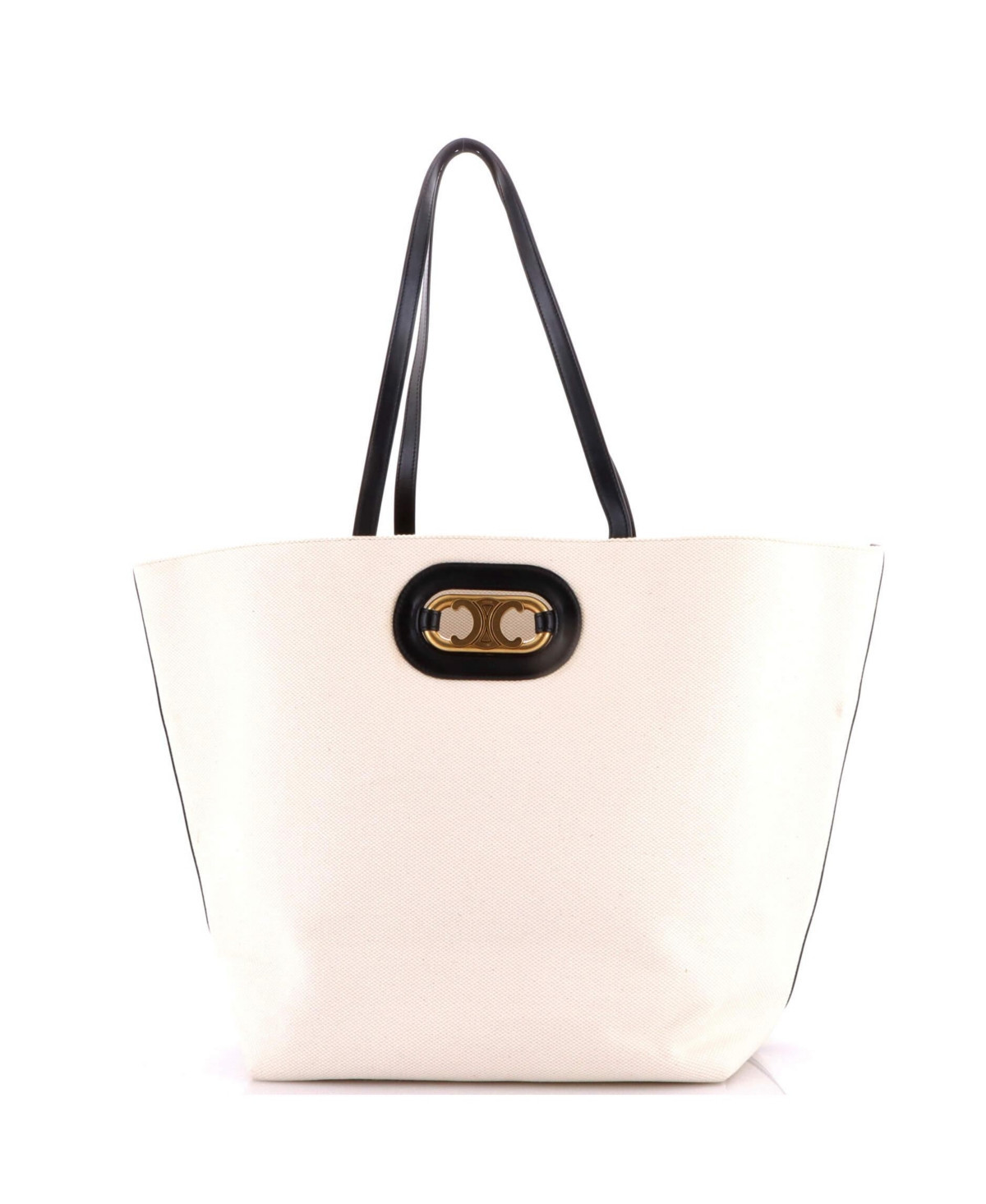 Pre-Owned Celine Cabas Maillon Triomphe Bag Canvas - Natural | Macy's