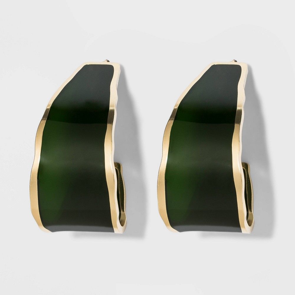 Transparent Hoop Earrings - A New Day Olive Green | Target