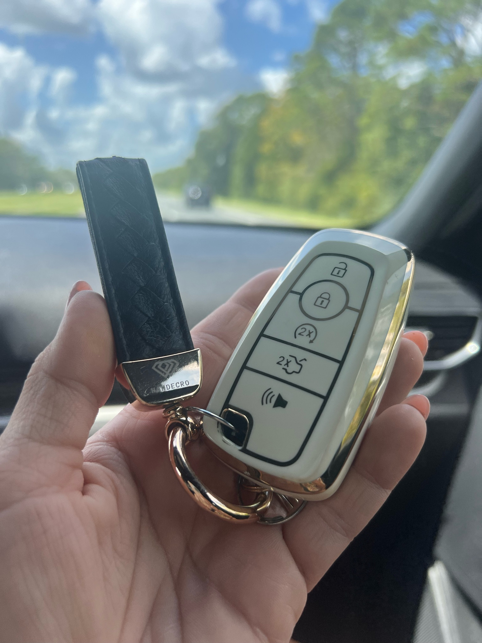 Leather keychain
Amazon key fob cover - comes in multiple color options

Amazon finds under $10