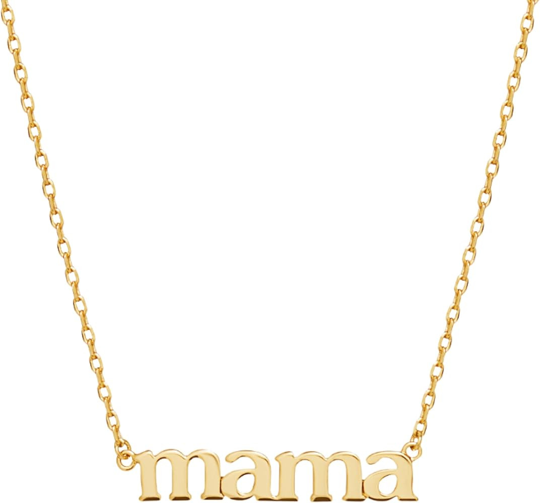 Ana Luisa Gold Dainty Mama Necklace for Women - Sentimental 14K Gold Nameplate Necklace for Mom -... | Amazon (US)