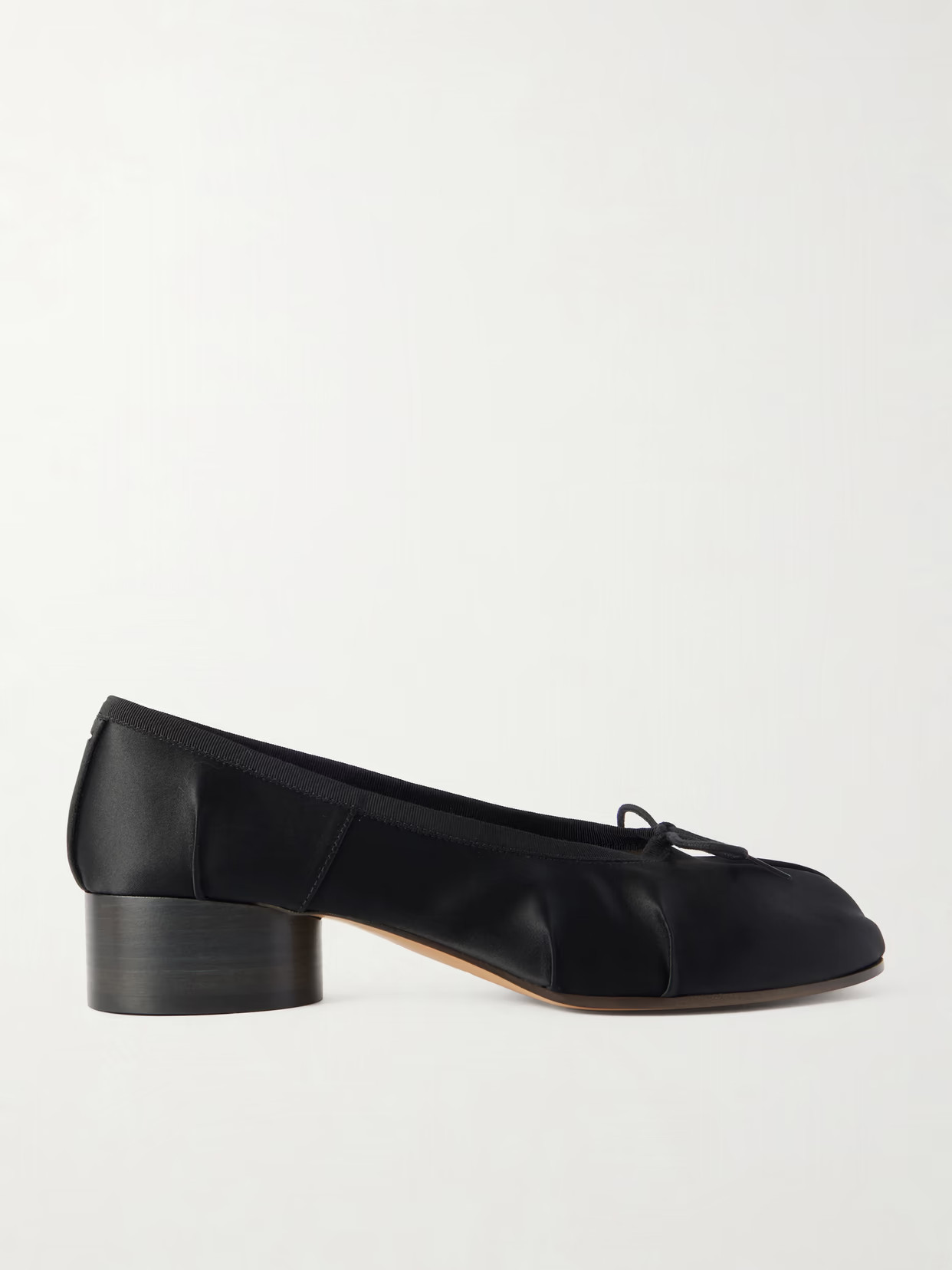 Maison Margiela - Tabi Ballerina Split-toe Satin Pumps - Black | NET-A-PORTER (UK & EU)