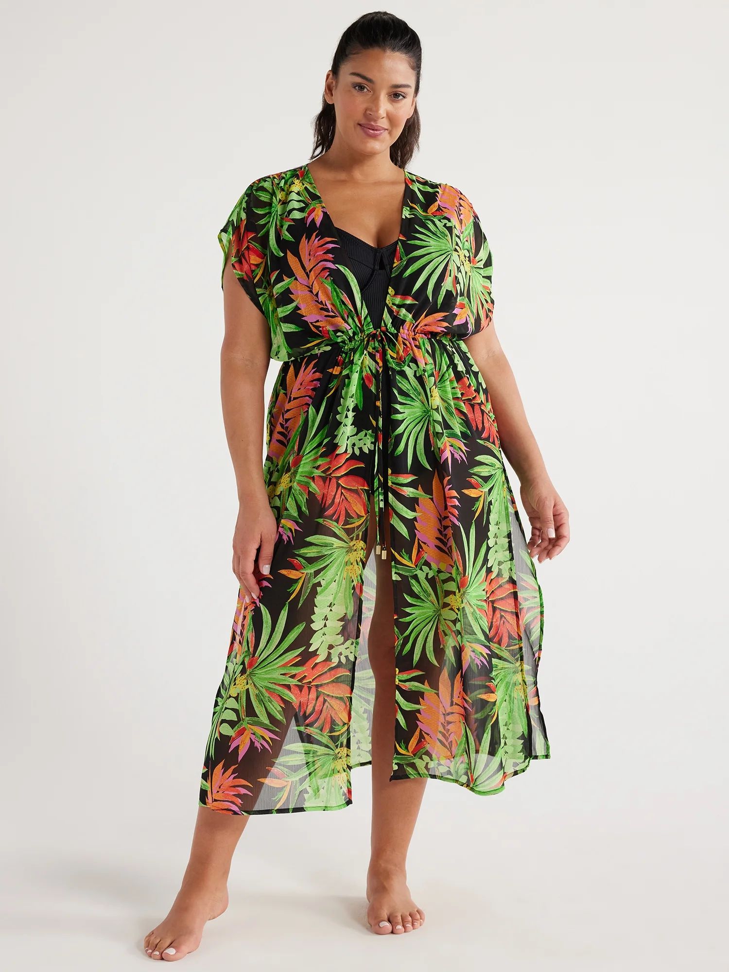 Sofia by Sofia Vergara Women's and Plus Tropical Caftan Coverup, Sizes XS-3X | Walmart (US)